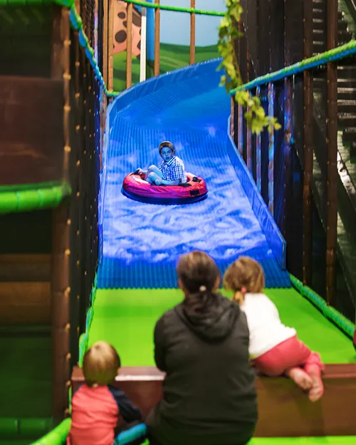 Lowering safely on the Donut Slide