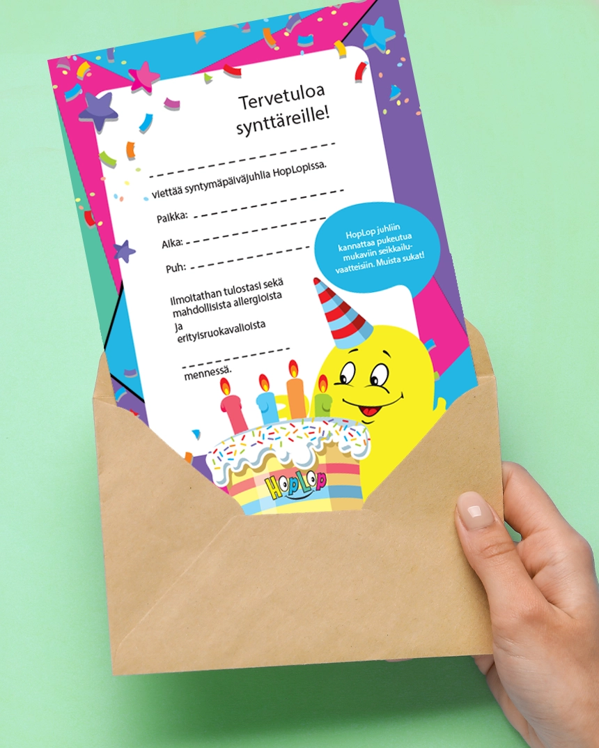 HopLop cake themed birthday invitation